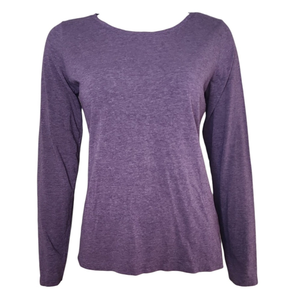 Jones New York JNY Top Womens L Large Purple Long Sleeve Pullover Basic Colorful